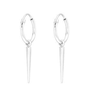 Sterling Silver Hoop Spike Earrings